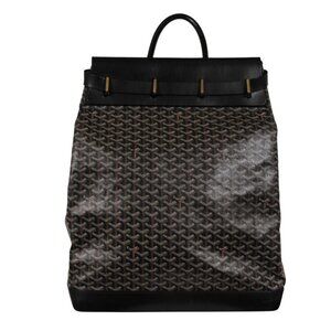 Goyard Steamer GM Black Leather Travel Carry On Weekend Tote Weeekend Bag